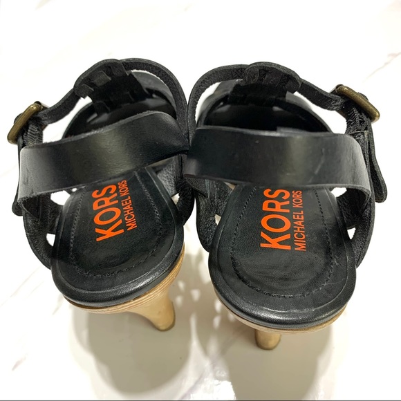 Michael Kors Black Leather Sandals US 7M - Picture 4 of 15